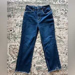 Dark Blue High-Rise Straight Leg Jeans